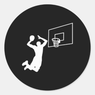 Adesivo Redondo Jogador de basquetebol Dunk - Jogador de Slam Dunk