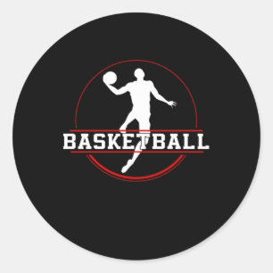 Adesivo Redondo Jogador de basquetebol Equipe de basquete