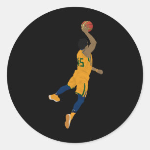 Adesivo Redondo Jogador de basquetebol Slam Dunk Chiffon Top