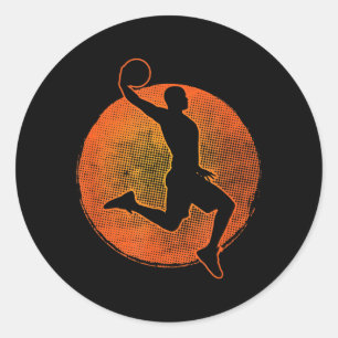 Adesivo Redondo Jogador de Beisebol Esporte Vintage Homens Meninos