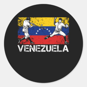 Adesivo Redondo Jogador de beisebol venezuelano Venezuela Flag Sof