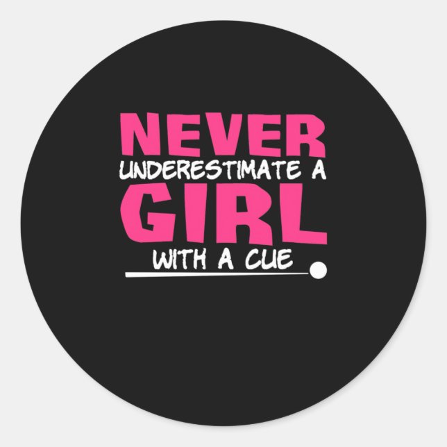 Adesivo Redondo Jogador de Bilhar | Piscina Billiard Girl Com Uma  (Frente)