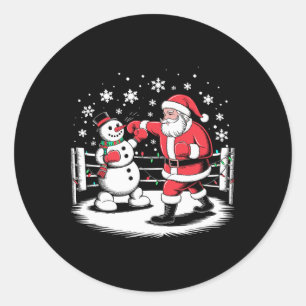 Adesivo Redondo Jogador de Boxas Engraçado Luzes do Natal Papais n