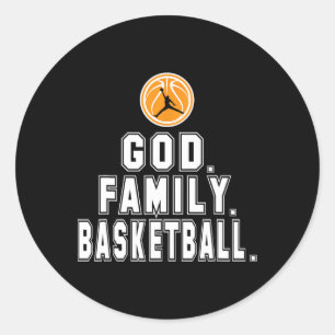Adesivo Redondo Jogador de Deus da Família de Basquete