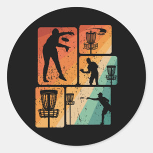 Adesivo Redondo Jogador de Disc Golf Engraçado Entusiasta de Espor