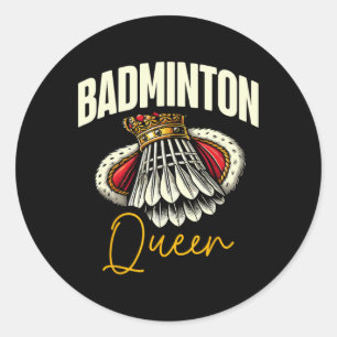 Adesivo Redondo Jogador de Dminton Engraçado Design 11