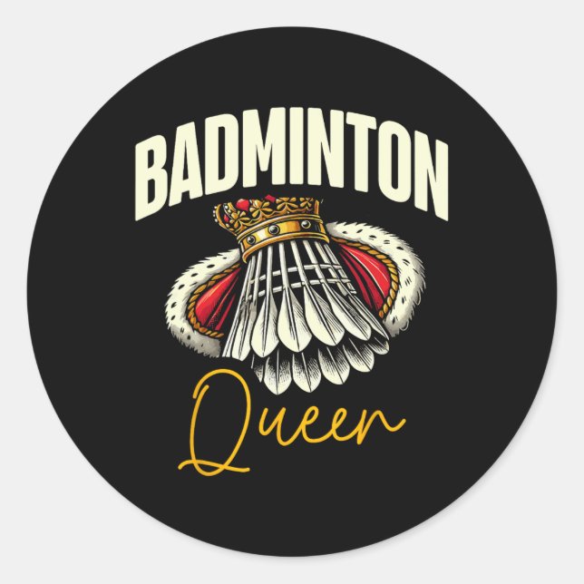 Adesivo Redondo Jogador de Dminton Engraçado Design 11 (Frente)