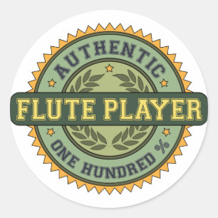 Adesivo Redondo Jogador de flauta autêntico