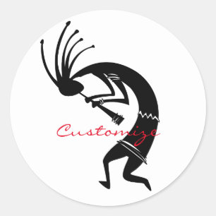 Adesivo Redondo Jogador de flauta Thunder_Cove de Kokopelli