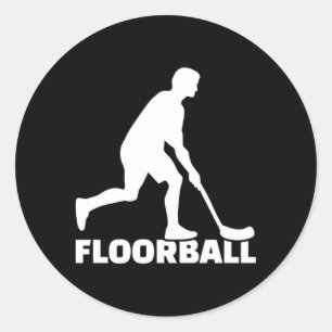 Adesivo Redondo Jogador de Floorball