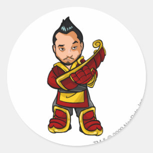 Adesivo Redondo Jogador de Funcionarios Bancha Ninja Shenkuu