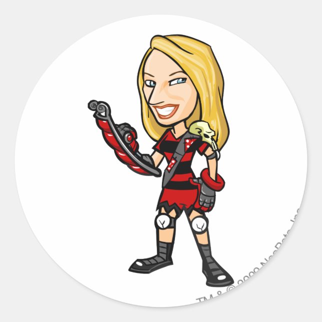 Adesivo Redondo Jogador de Funcionarios da Ilha Krawk (Frente)