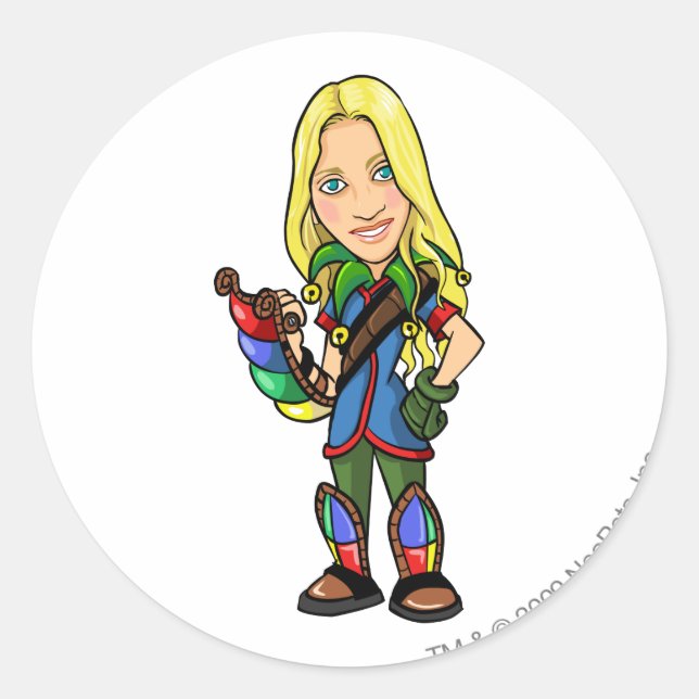 Adesivo Redondo Jogador de Funcionarios da Ilha Roo Socktastic (Frente)