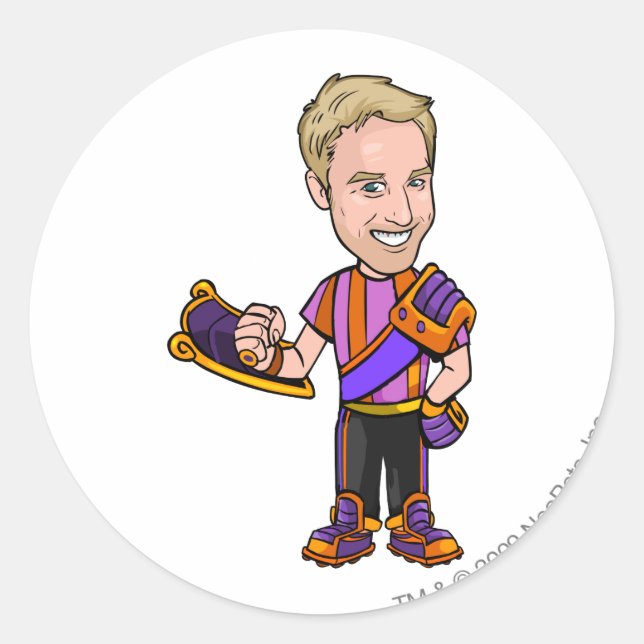 Adesivo Redondo Jogador de Funcionarios Kreludor Induplicável (Frente)