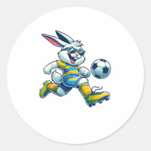 Adesivo Redondo Jogador de futebol coelho felz pascoa Lover Esport