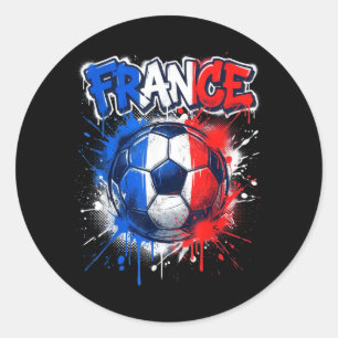 Adesivo Redondo Jogador de Futebol da França Bandeira Grafite