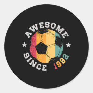 Adesivo Redondo Jogador de Futebol de Aniversário 33 Anos Incrível
