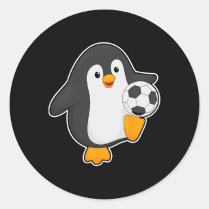 Adesivo Redondo Jogador de Futebol de Pinguim Esportes Futebol