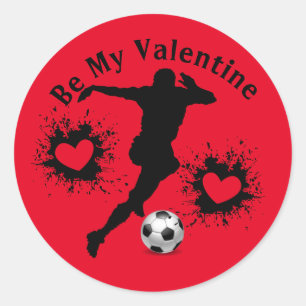 Adesivo Redondo Jogador de futebol do Dia dos Namorados feliz