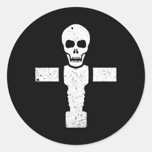Adesivo Redondo Jogador de futebol Legal do Skull Foosball