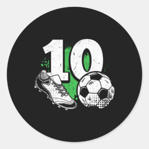 Adesivo Redondo Jogador de futebol menino de 10 anos de idade