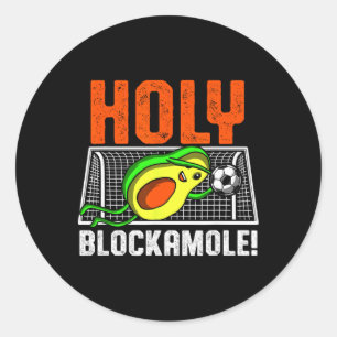 Adesivo Redondo Jogador de Futebol Sagrado Blockamole Avocado Gole