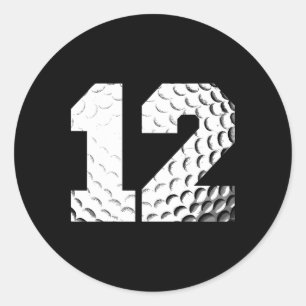 Adesivo Redondo Jogador De Golfe De 12 Birthday Boy Golf De 12 Ano