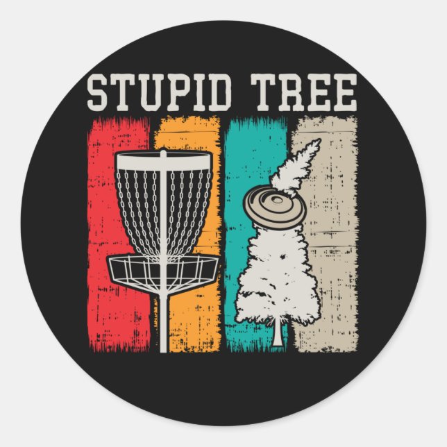 Adesivo Redondo Jogador de Golfe de Disco Engraçado Esportivo Disc (Frente)