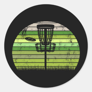 Adesivo Redondo Jogador de Golfe de Disco Ultimate Frisbee Voador