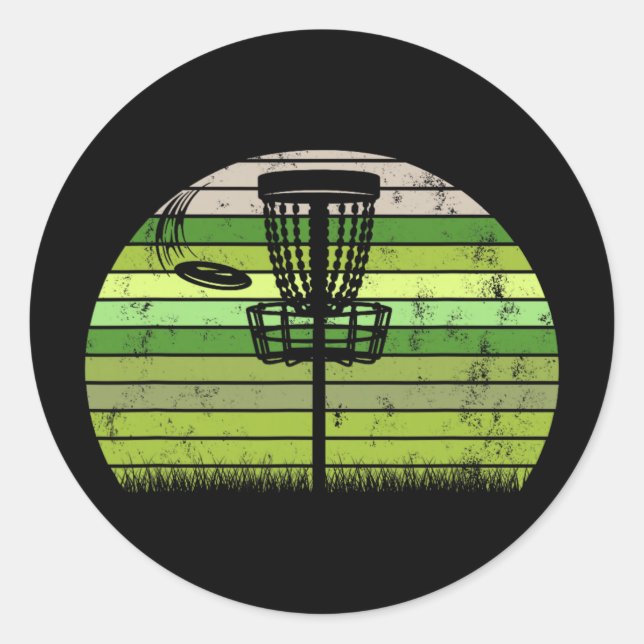 Adesivo Redondo Jogador de Golfe de Disco Ultimate Frisbee Voador (Frente)
