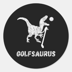 Adesivo Redondo Jogador de Golfe Miniatura Engraçado Golfista Dino
