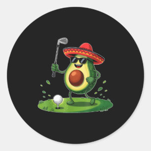 Adesivo Redondo Jogador de golfe taco cinco de maio comida de golf
