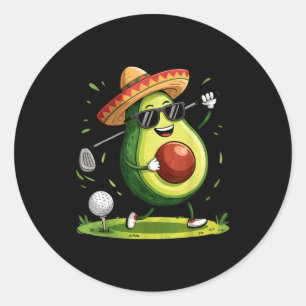 Adesivo Redondo Jogador de golfe taco cinco de maio comida de golf