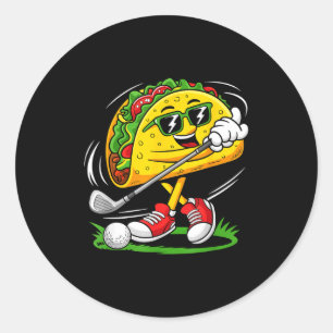 Adesivo Redondo Jogador de golfe taco cinco de maio comida de golf