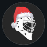 Adesivo Redondo Jogador de Hóquei em papais noeis Xmas Esportes Fe<br><div class="desc">Jogador de Hóquei em papais noeis Xmas Esportes Feliz Hóquei de Natal</div>