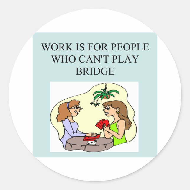 Adesivo Redondo jogador de jogo bridge duplicado (Frente)