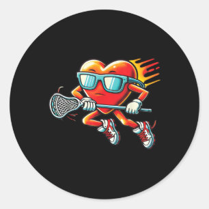 Adesivo Redondo Jogador de Lacrosse Engraçado Lacrosse Valen