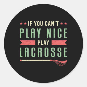 Adesivo Redondo Jogador de Lacrosse Lax Sport Stick Team Funny Gif