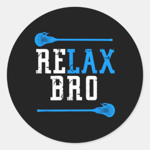 Adesivo Redondo Jogador de Lacrosse Men Lax Gift Relax Bro