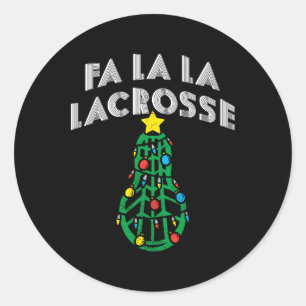 Adesivo Redondo Jogador de pijamas Lacrosse no Natal