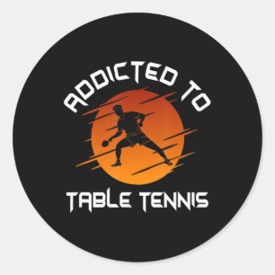 Adesivo Redondo Jogador De Pinos De Mens Viciado Na Tênis Da Mesa