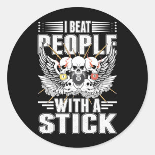 Adesivo Redondo Jogador de Piscina do Sarcastic Billiard Snooker C