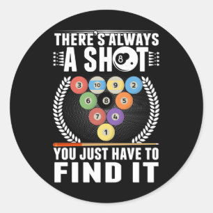 Adesivo Redondo Jogador de Piscina Engraçado da Piada Billiard Cu