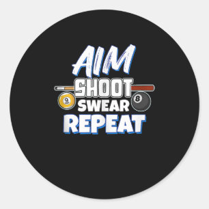 Adesivo Redondo Jogador de Piscina Engraçado Gift Billiard Balls