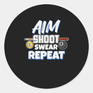 Adesivo Redondo Jogador de Piscina Engraçado Gift Billiard Balls