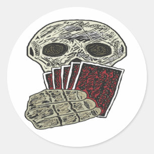 Adesivo Redondo Jogador de Poker