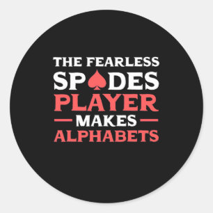 Adesivo Redondo Jogador De Pôquer Das Fearles Spades