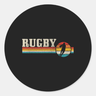 Adesivo Redondo Jogador de Rugby Vintage Esporte Retro Homens Rapa