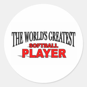 Adesivo Redondo Jogador de softball do mundo o grande