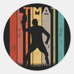 Adesivo Redondo Jogador de Ultimate Frisbee Frolf Disco Golfe Disc